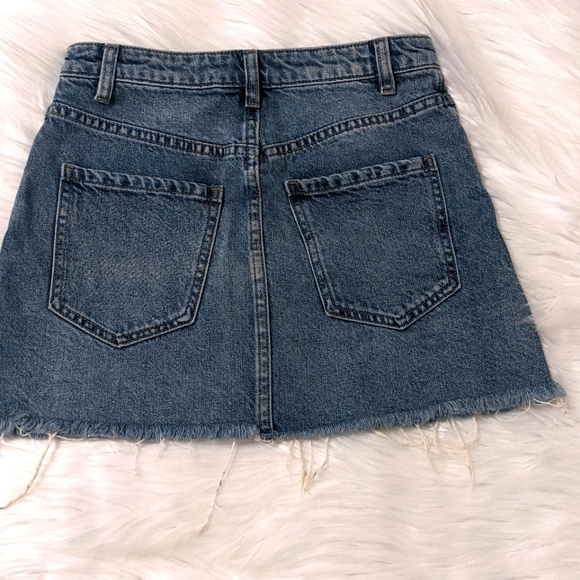 Free People front zip denim mini skirt size 24 - Picture 3 of 8